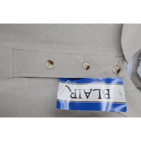 Deadstock Vintage 90s Streetwear Womens Size Large Blank Golf Polo Shirt Beige - Picture 4 of 11